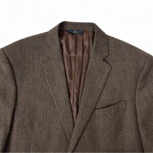 Brooks Brothers 346 Mens Fitzgerald Fit Wool Herringbone Blazer Brown | 46L